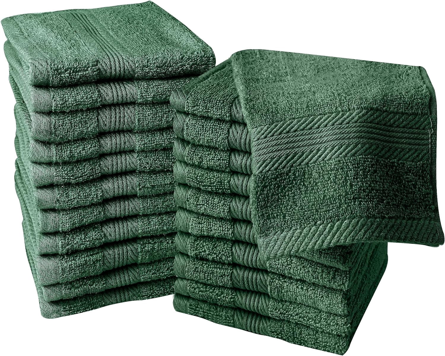 Hunter Green Hand Towels for Bathroom 16x27 Inches 100% Cotton Zero ...