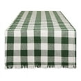 thumbnail image 1 of Hunter Green  Heavyweight Check Fringed Cotton Table Runner 14x72, 1 of 3