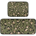 thumbnail image 1 of Hunter Green Leopard Kitchen Rug Mats 2PCS Non Slip 47" x 20" + 28" x 20" Kitchen Carpet Floor Mat Hallway Rugs Anti Fatigue Doormat Home Decor, 1 of 7
