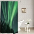 thumbnail image 1 of Hunter Green Northern Lights Decor Shower Curtain, Amazing Black Aurora Borealis Bathroom Decor Polyester Fiber Plastic Rings Quick-Drying Waterproof for Bathtubs/Bathroom, 72x36 inches, 1 of 6