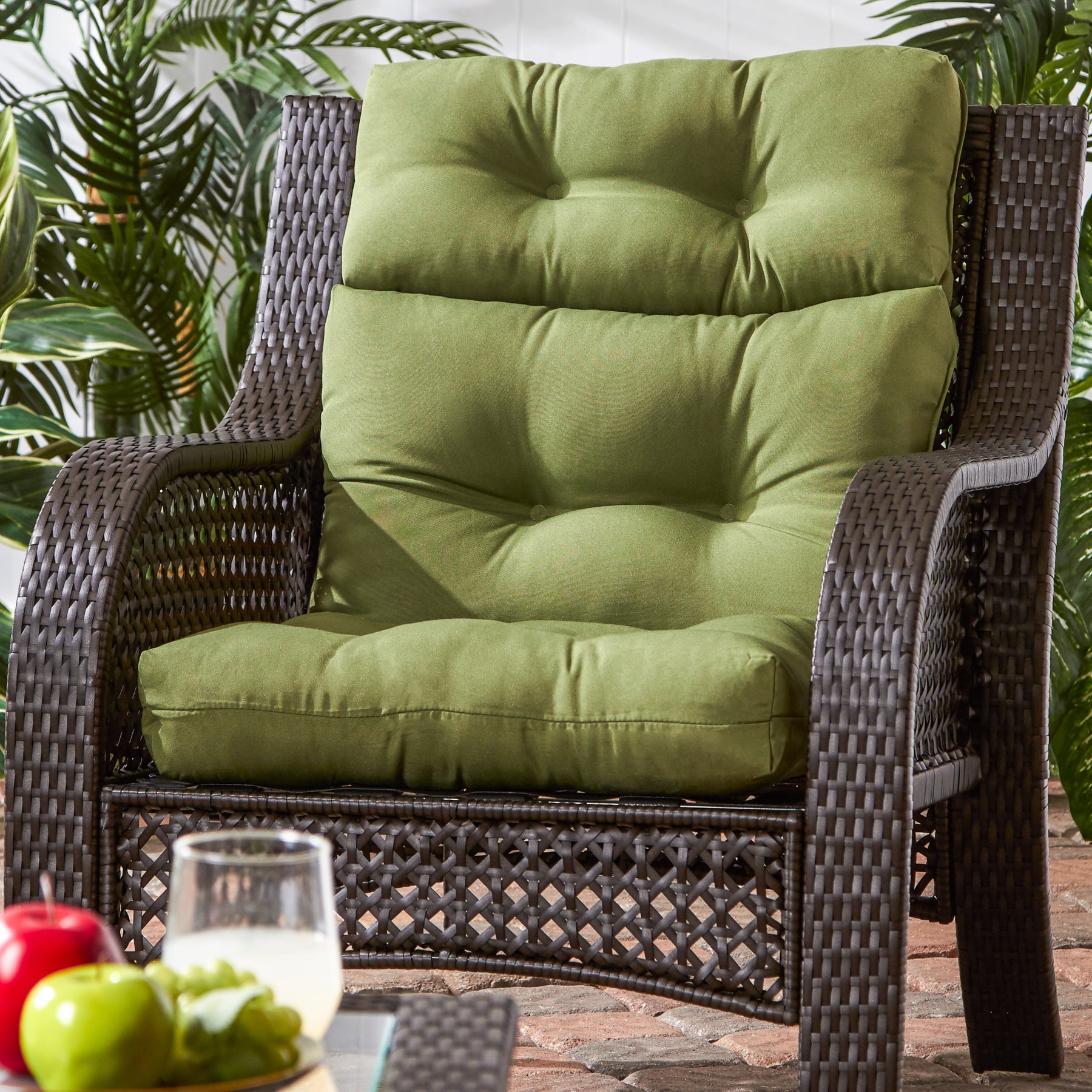 Hunter Green Outdoor High Back Chair Cushion Walmart