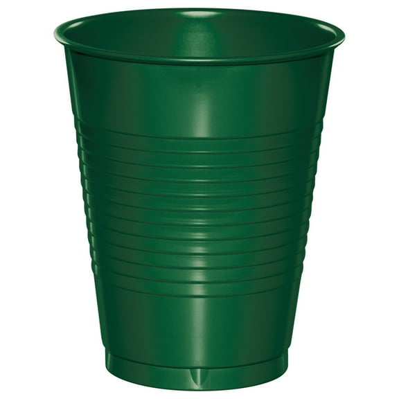 Hunter Green Plastic Cups for 20 Guests