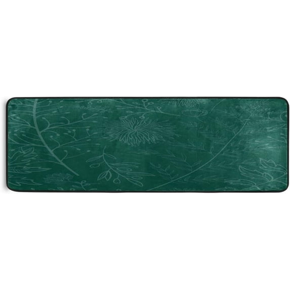 Hunter Green Runner Rug, Soft Non Slip Long Area Rugs Floor Mat for Hallway Bedroom Living Room Kitchen 72 X 24 Inch Home Decorations