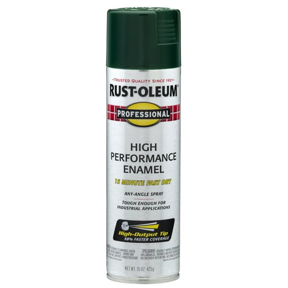 6 Pack, Hunter Green, Rust-Oleum Professional High Performance Gloss Enamel Spray Paint-7538838, 15 oz