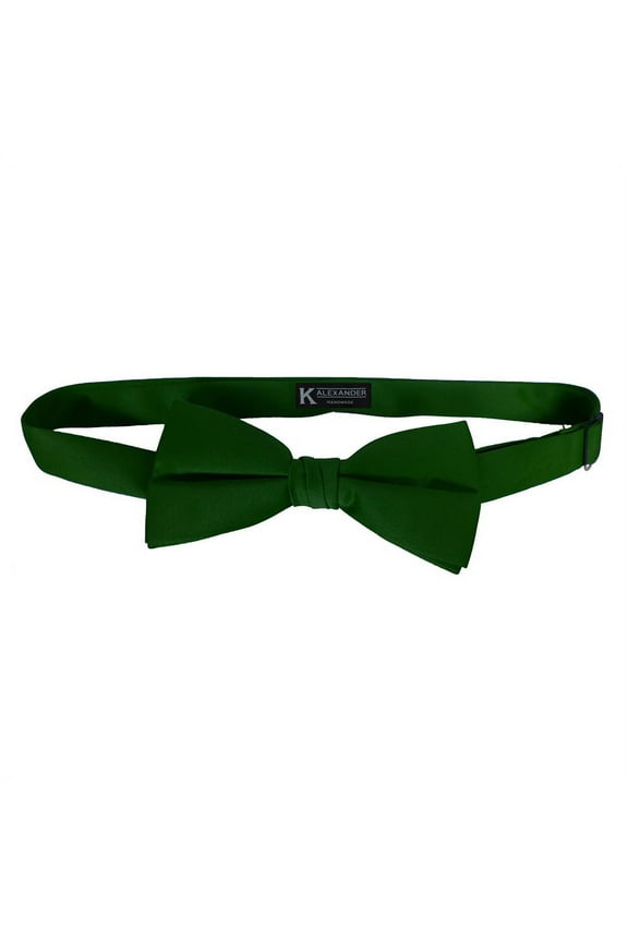 Hunter Green Satin mens bow tie by K. Alexander