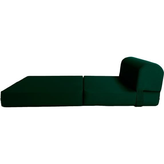 Hunter Green Sleeper Chair Folding Foam Beds, Portable Studio Sofa Guest Bed, 6 x 24 x 70
