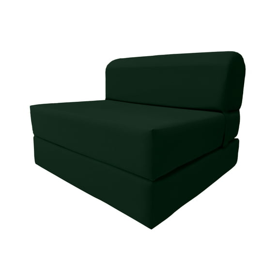 Hunter Green Sleeper Chair Folding Foam Beds, Portable Studio Sofa Guest Bed, 6 x 32 x 70