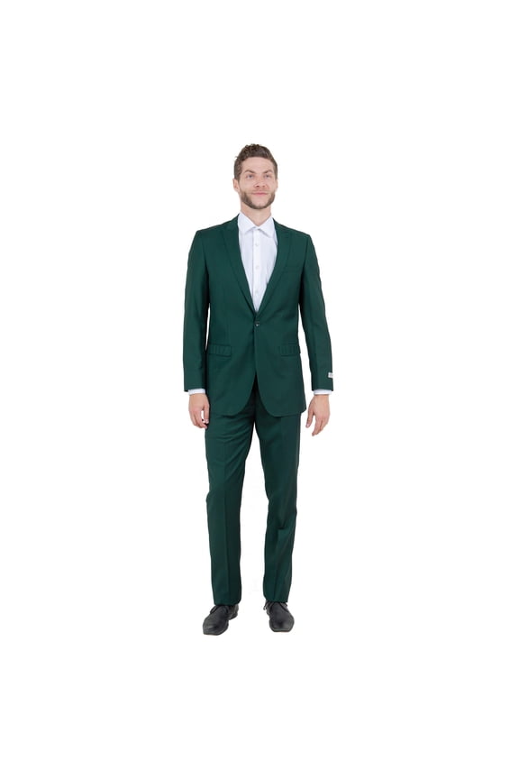 Hunter Green Solid 2-PC Slim Fit Performance Stretch Suits