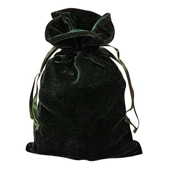 Hunter Green Velvet Fabric Bag - 6in. X 9in. Size - Quantity of 1 (09230480) - Velvet Gift Bag, Tarot Card Bag