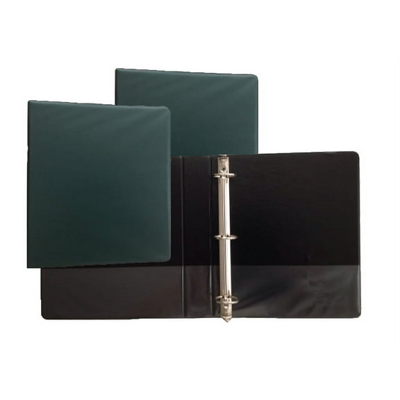 Hunter Green Vinyl Standard 3-Ring Binders, 1.5-Inch, for 8.5" x 11" Sheets, with Inside Pockets, 3-Pack