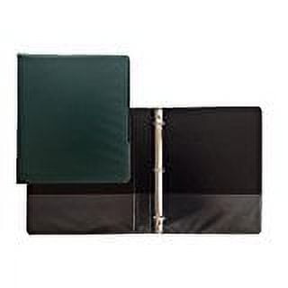 Hunter Green Vinyl Standard 3-Ring Binders, 1-Inch, for 8.5" x 11" Sheets, with Inside Pockets, 2-PACK
