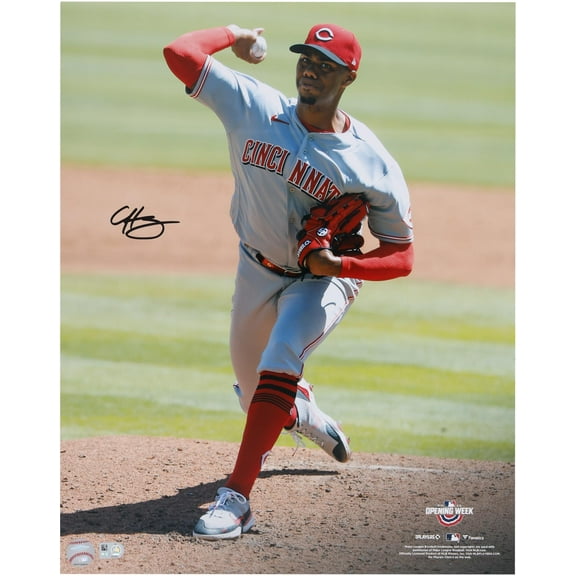 Hunter Greene Cincinnati Reds Autographed 16" x 20" Pitching Photograph - Fanatics Authentic Certified