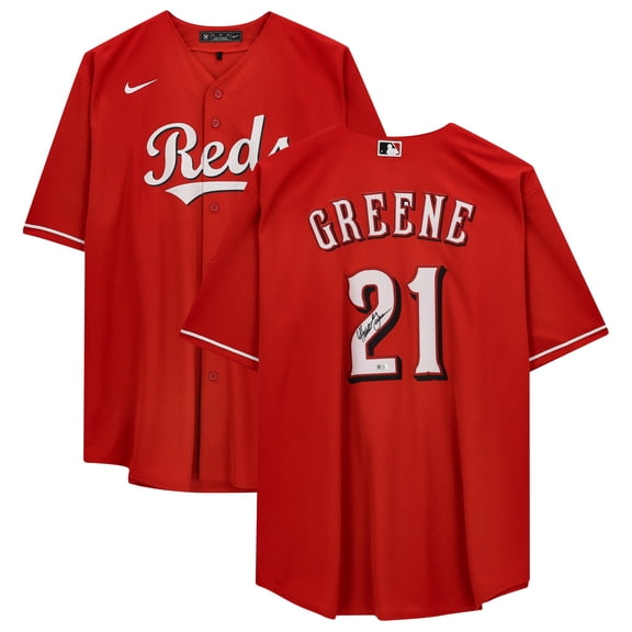 Hunter Greene Red Cincinnati Reds Autographed Nike Replica Jersey