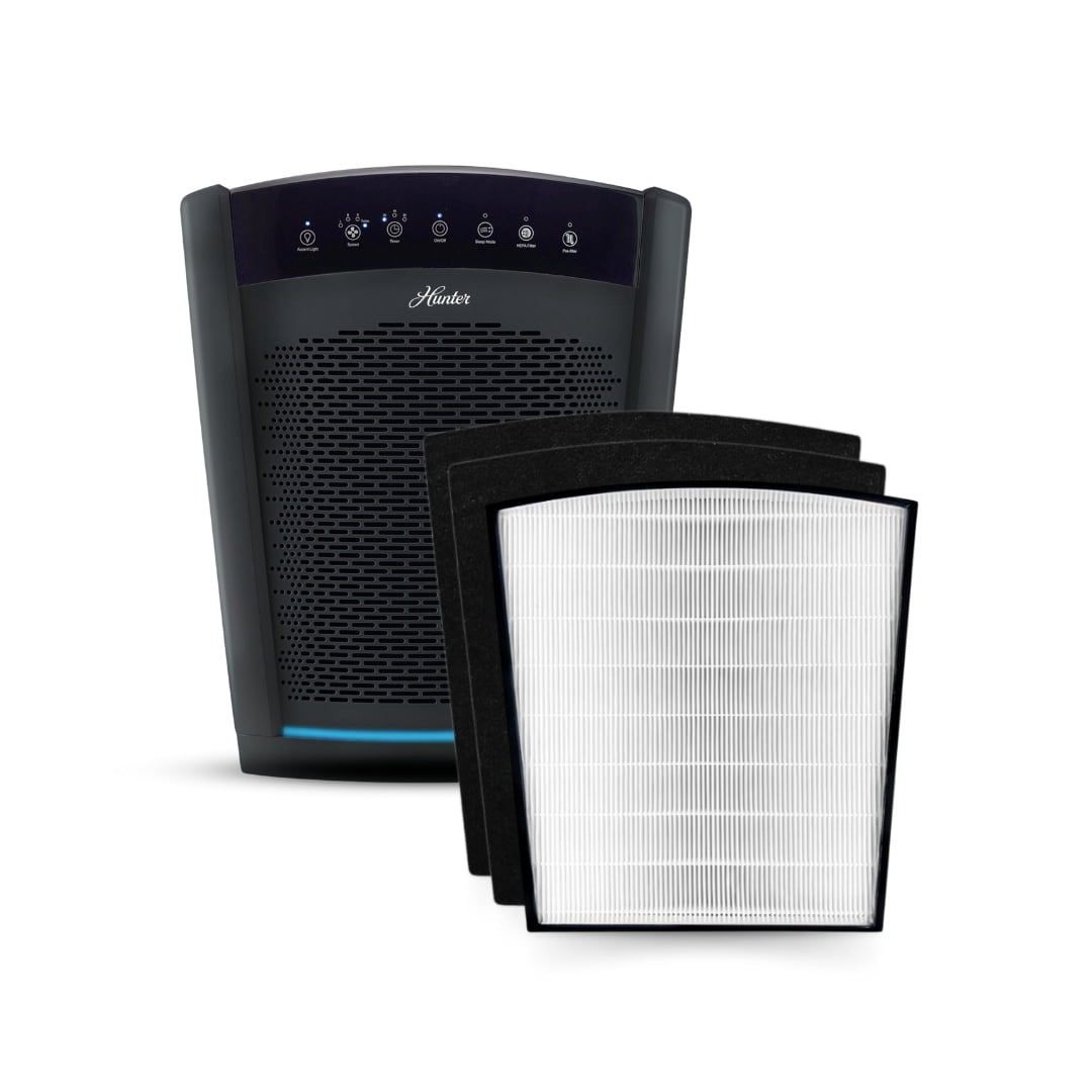 Hunter HP850UV Air Purifier, Black, w/additional filter value pack