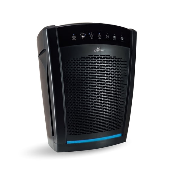 Hunter HP850UV Large Multi-Room Air Purifier with UVC Germicidal Light, Black