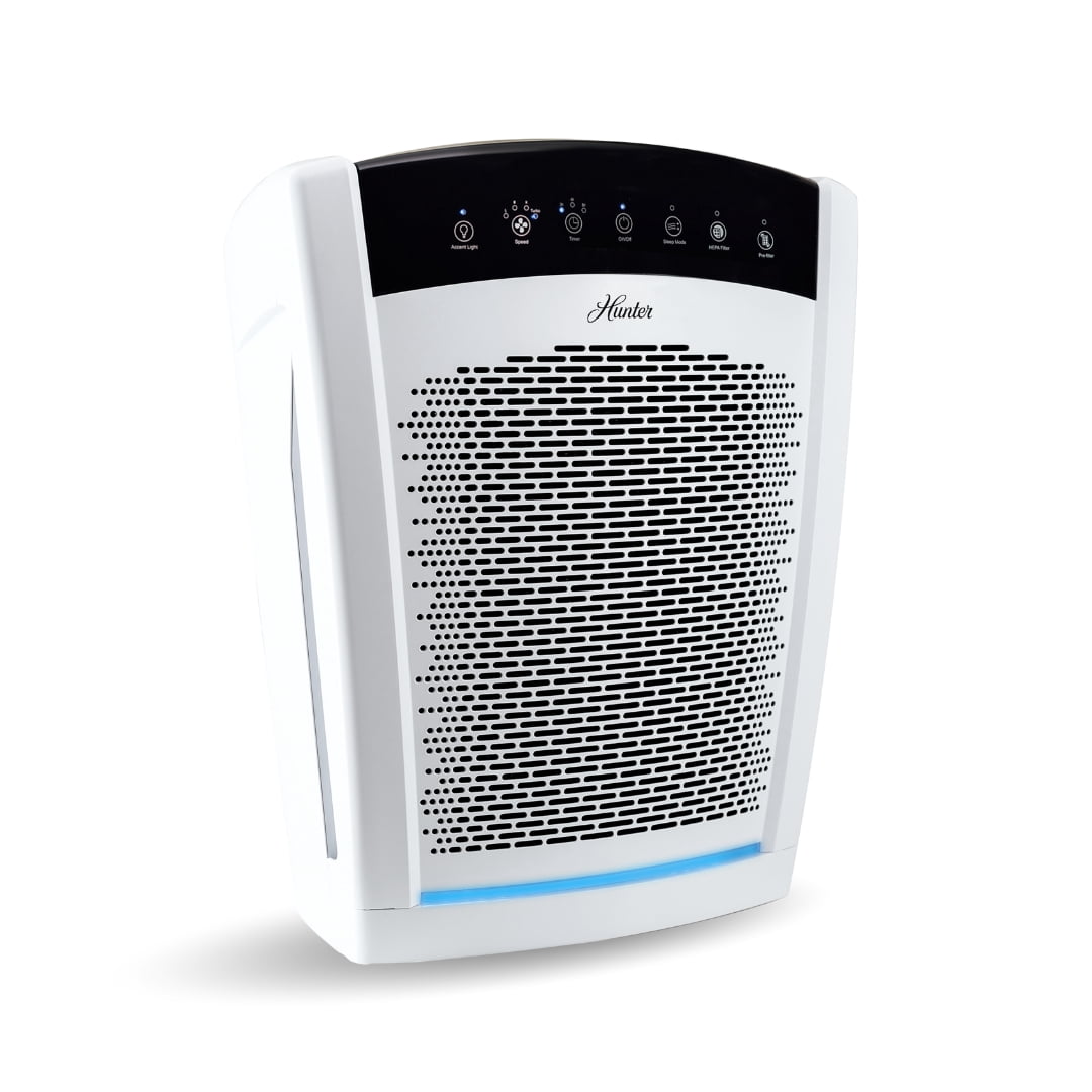 Hunter HP850UV Large Multi-Room Air Purifier with UVC Germicidal Light, White