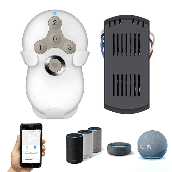 Prichor Hunter Ceiling Fan Remote Control Kit, Smart Wi-Fi Control Kit for Hunter Harbor Breeze Hampton Bay, Compatible with Alexa, Google Assistant and Smart Life App, 3-Speed, Light Dimmer