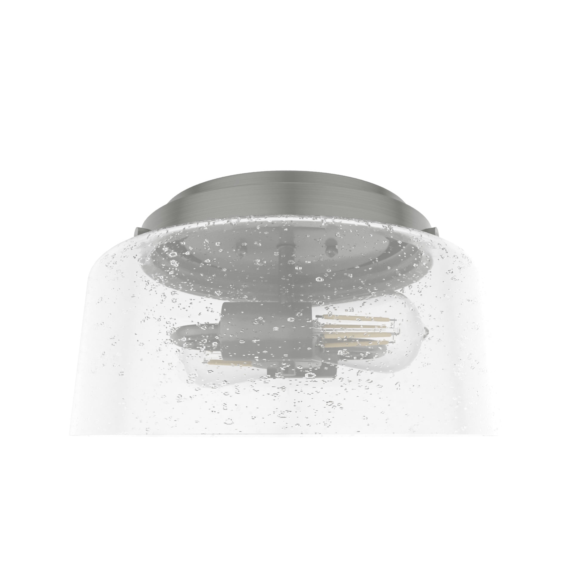 Hartland Brushed Nickel Seeded Glass Flush Mount Ceiling Light