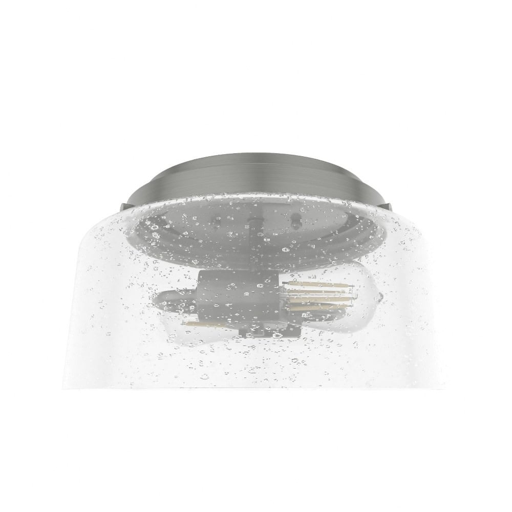 Hartland Brushed Nickel Seeded Glass Flush Mount Ceiling Light