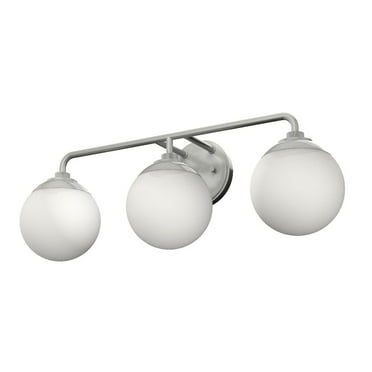 Hunter - Hepburn 3-light Brushed Nickel, Medium Size Vanity Light, Dimmable, Modern Style, for Bedrooms, Kitchens, Dining, Living Rooms - 19178