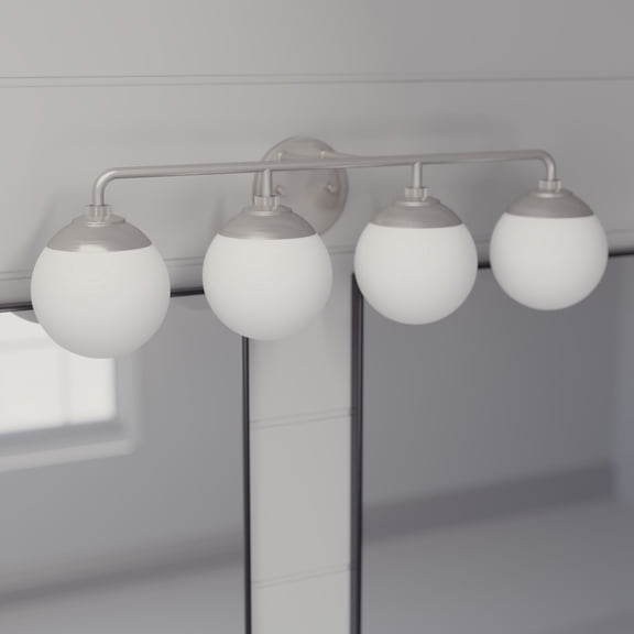 Hunter - Hepburn 4-light Brushed Nickel, Medium Size Vanity Light, Dimmable, Modern Style, for Bedrooms, Dining, Living Rooms - 19180