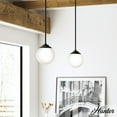 thumbnail image 1 of Hunter - Hepburn 1-light Matte Black, Medium Size Pendant Light, Dimmable, Modern Style, Globe Shaped, for Bedrooms, Dining, Living Rooms - 19871, 1 of 7
