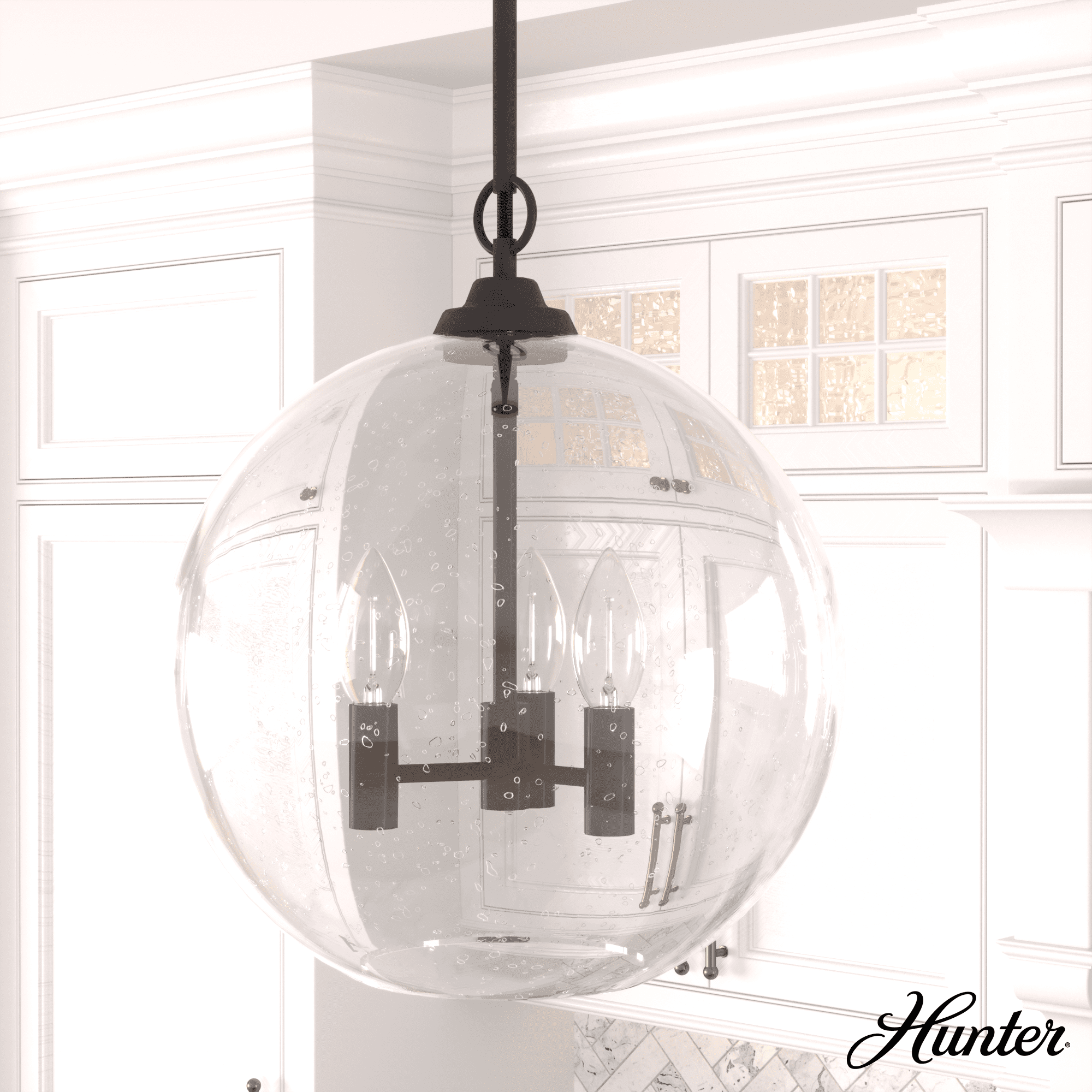 High Oaks Noble Bronze 3-Light Globe Pendant with Glass Orb