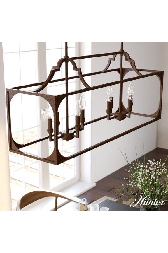 - Highland Hill 8-light Textured Rust, Extra Large Chandelier, Dimmable, Formal Style, Linear Shaped, for Bedrooms, Kitchens, Dining, Living Rooms - 19983