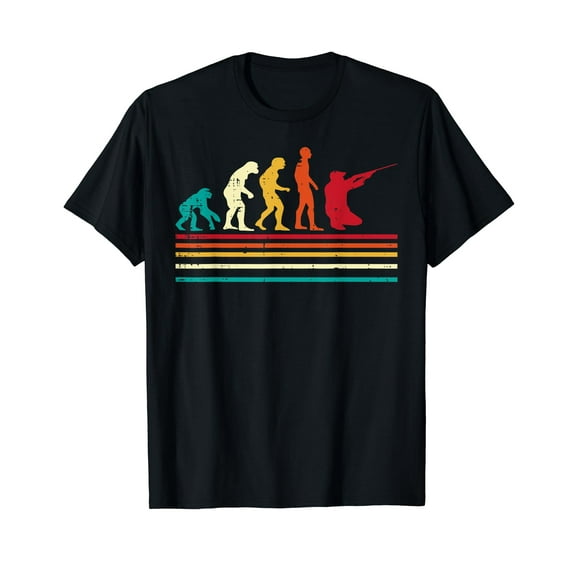 Hunter Human Evolution Retro Hunting Deer Men Women Kid Teen T-Shirt