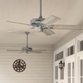 thumbnail image 1 of Hunter 52 inch Outdoor or Indoor Ceiling Fan No Light - Ceiling Fan without Light, For Patio, Porch, Garage, or Living Room, Standard Mount, 5 Blades, Pull Chain - Original 51123, Matte Silver, 1 of 19