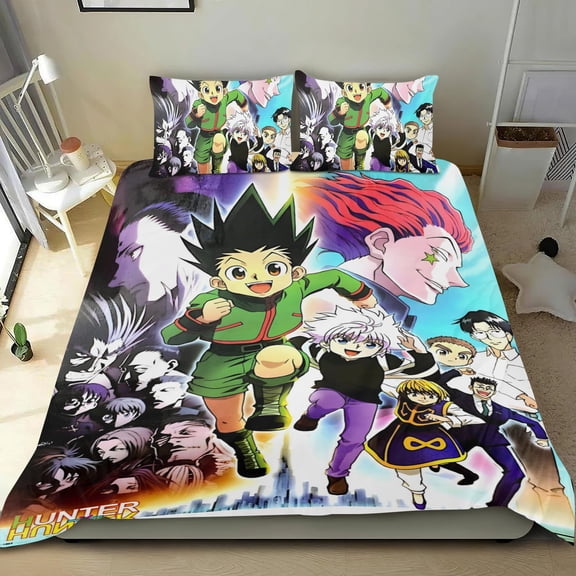 Hunter Hunter-themed Bed Sheet Set Three Piece Set Comfortable And Skin Friendly Unique Design Home Decor Gifts For Family Friends fans54x79Inches135cm*200cm