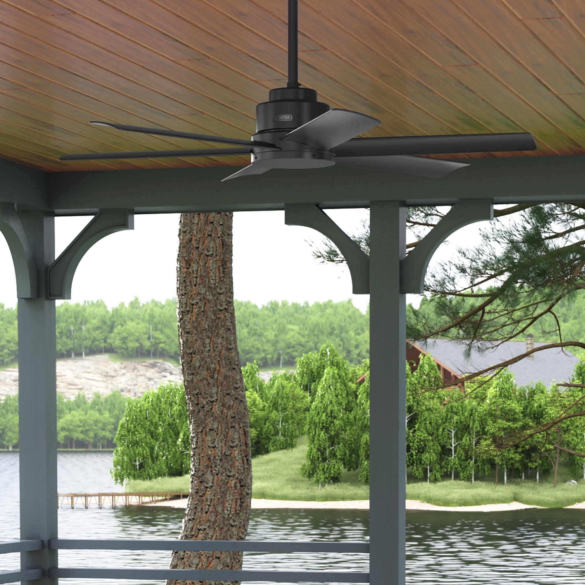 Kennicott Matte Black 52" Industrial 6-Blade Ceiling Fan