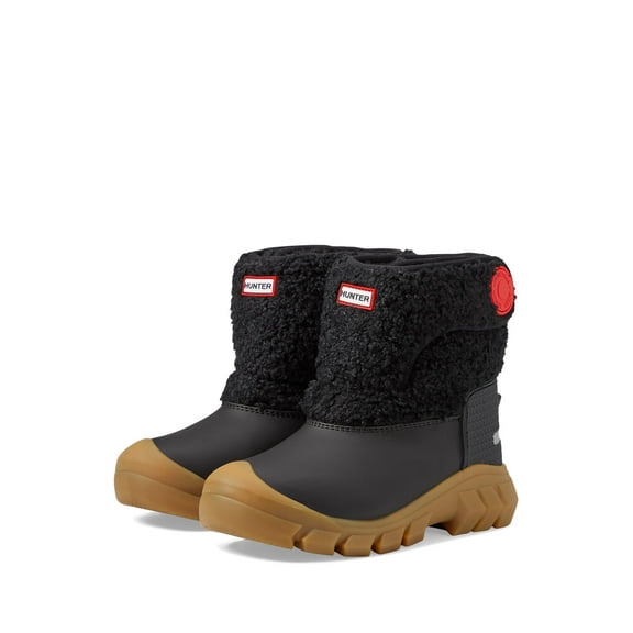 Hunter Intrepid Strap Boucle Snow Boot (Little Kid/Big Kid), Black/Natural Gum, 2 Little Kid