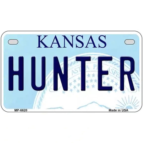 Hunter Kansas Novelty Metal License Plate 7" x 4" Motorcycle (MP)