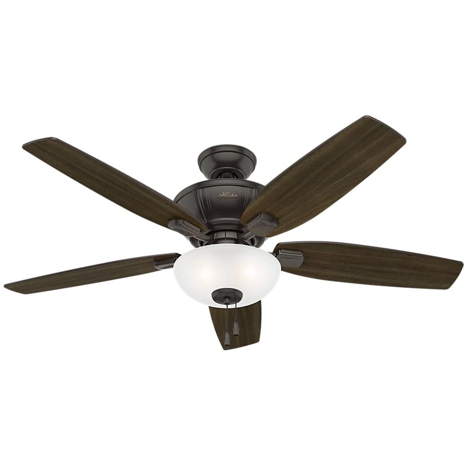 52" Noble Bronze Ceiling Fan with LED Light and Reversible Blades