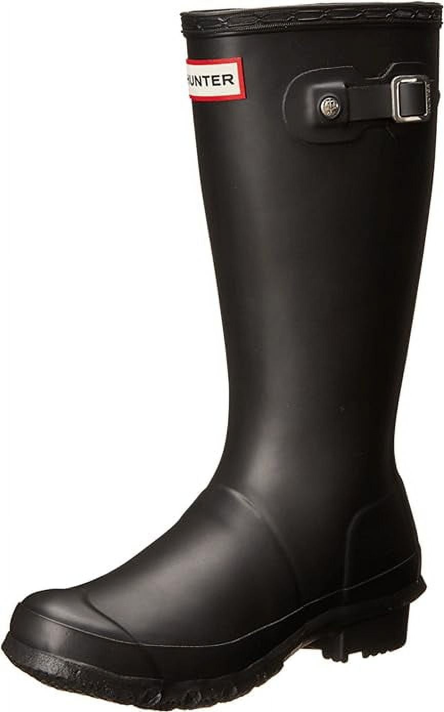 Hunter Kids Classic Rain Boot Rubber Wellies, Black, 4