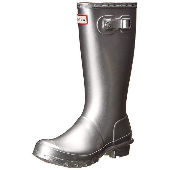Hunter Kids Girl's Original Metallic Rain Boot (Little Kid/Big Kid) Silver 13 Little Kid