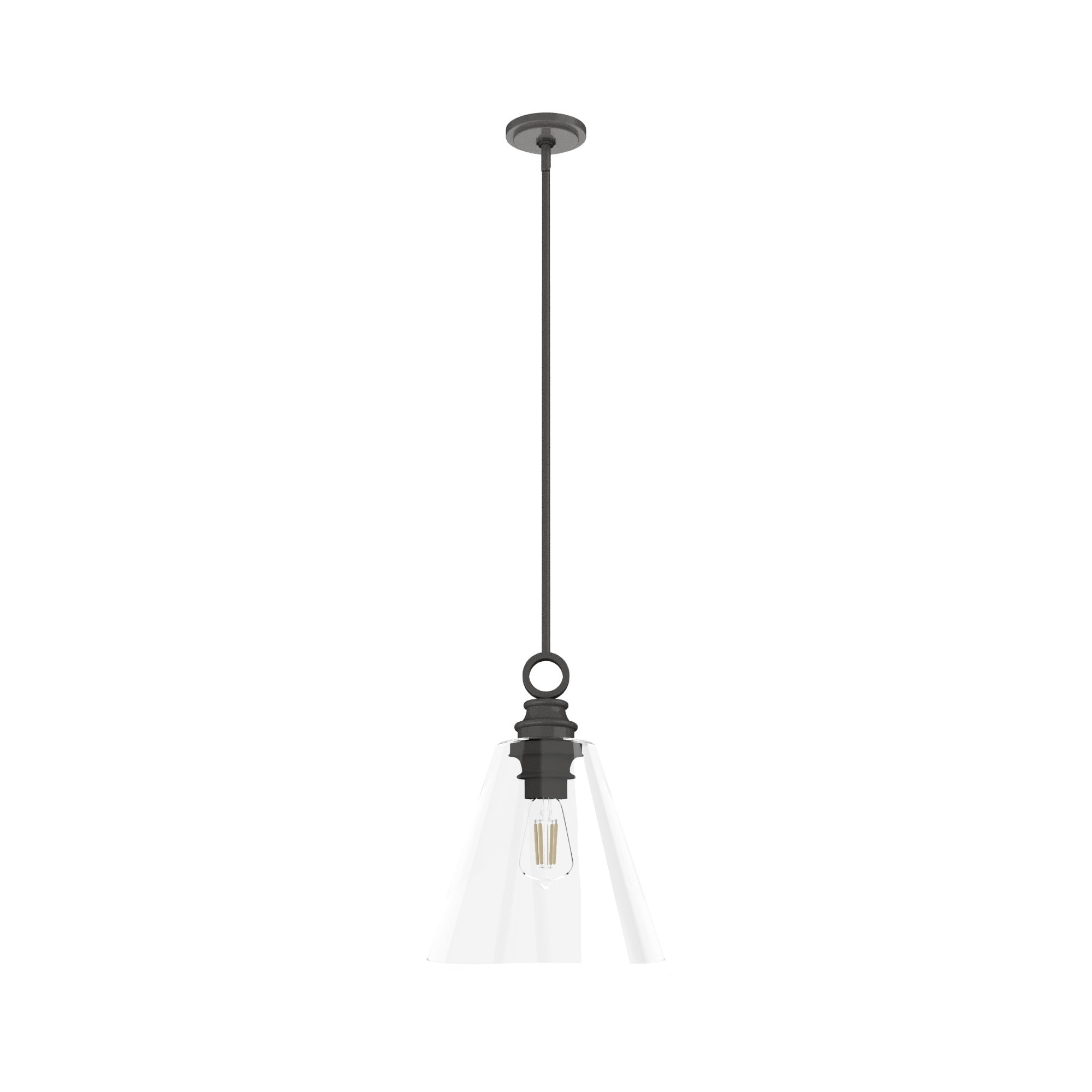 Noble Bronze Art-Deco 14'' Glass Pendant with LED Compatibility