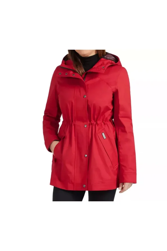 Ladies' Water-Resistant Cotton Smock Jacket ,Color Red , Size Medium