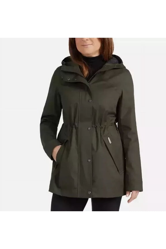 Ladies' Water Resistant Rain Jacket Olive Green XL