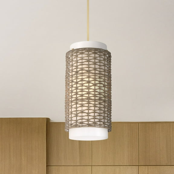 Hunter - Laila 3-light Luxe Gold, Medium Size Pendant Light, Dimmable, Transitional Style, Cylinder Shaped, for Bedrooms, Dining, Living Rooms - 48205
