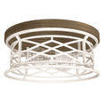 thumbnail image 1 of Hunter Langwood Distressed White and Chestnut 2 Light Flush Mount Ceiling Light Fixture, 1 of 7