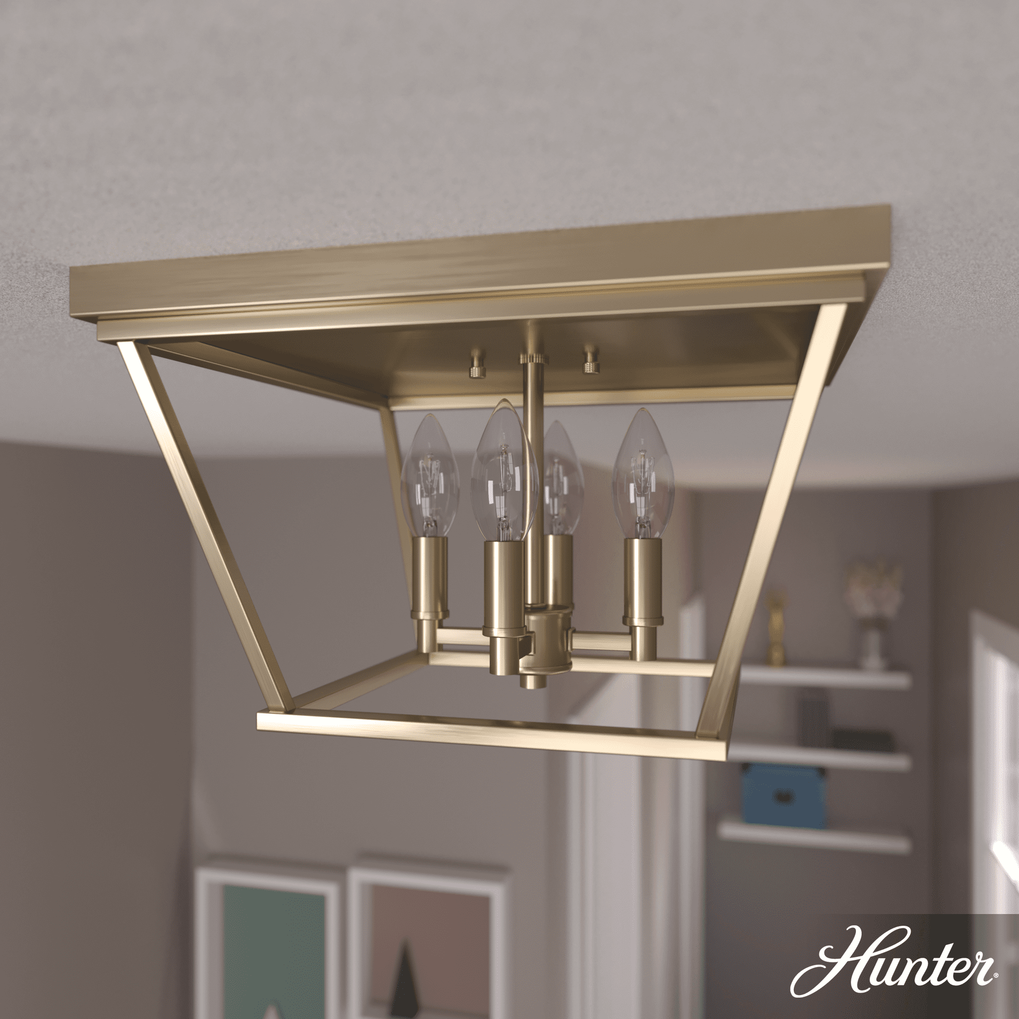 Laurel Ridge Alturas Gold 14" Modern Indoor/Outdoor Flush Mount Light