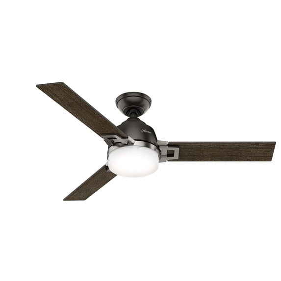 Hunter Fans 48" Leoni Lighted Ceiling Fan Noble Bronze/Brushed Nickel Finish