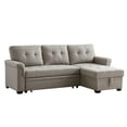 thumbnail image 1 of Destiny Light Gray Fabric Reversible Sleeper Sectional Sofa with Storage Chaise, 1 of 4