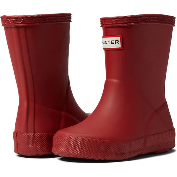 Hunter Little Kids Original First Classic Rain Boot, Military Red, 6