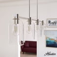 thumbnail image 1 of Hunter - Lochemeade 4-light Brushed Nickel, Large Chandelier, Dimmable, Linear Shaped, for Bedrooms, Dining, Living Rooms - 19714, 1 of 9