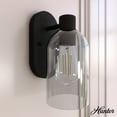 thumbnail image 1 of Hunter - Lochemeade 1-light Natural Black Iron, Small Sconce Light, Dimmable, Modern Style, for Bedrooms, Dining, Living Rooms - 19776, 1 of 8