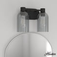 thumbnail image 1 of Hunter - Lochemeade 2-light Natural Black Iron, Small Vanity Light, Dimmable, Modern Style, for Bedrooms, Dining, Living Rooms - 19779, 1 of 7