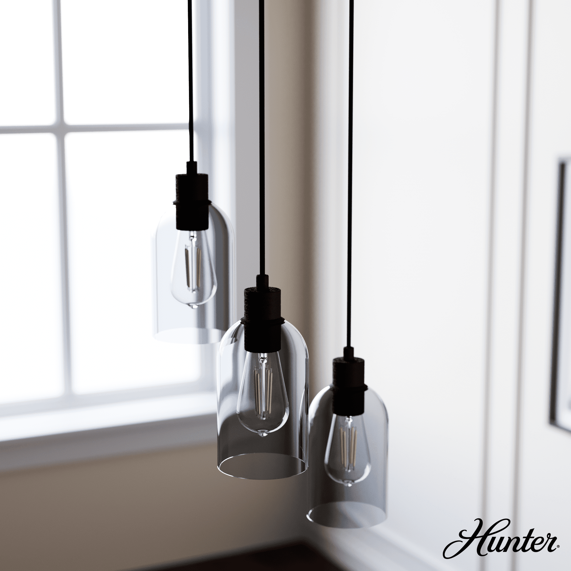 Natural Iron 3-Light Glass Cluster Ceiling Fixture